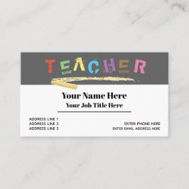 Tarjetas de visita "Chalkboard" del profesor