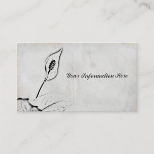 Tarjetas de visita Charcoal Spathiphyllum