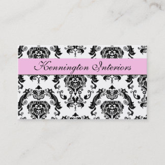 Tarjetas de visita Chiffon Black Damask Lace