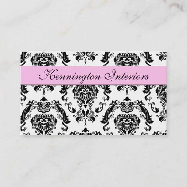 Tarjetas de visita Chiffon Black Damask Lace (Anverso)