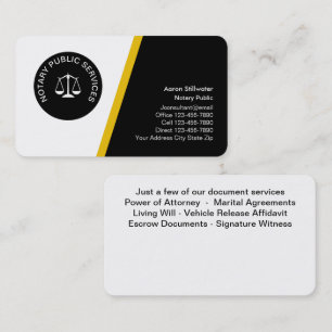 Tarjetas de visita clásicas Notario Emblem