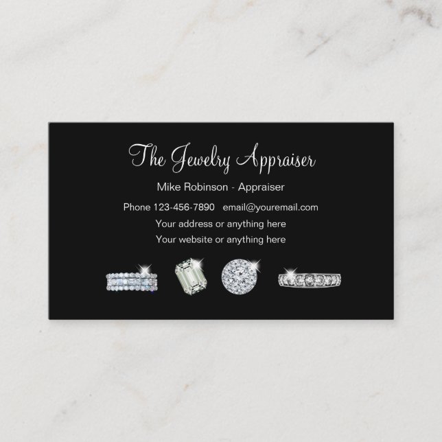 Tarjetas de visita clásicas para el tasador de joy (Anverso)
