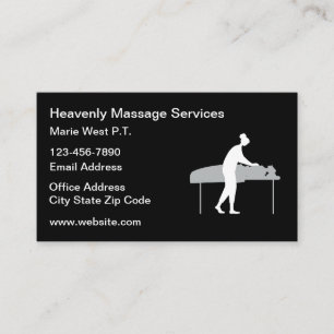 Tarjetas de visita clásicas para terapia de masaje