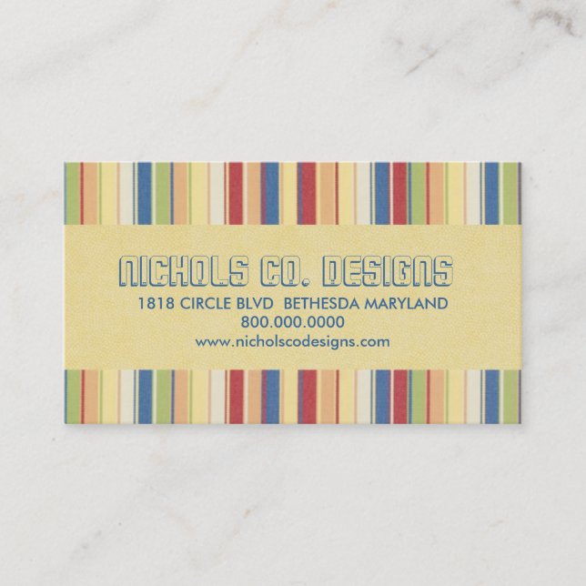 Tarjetas de visita Classic Colorts Stripes (Anverso)