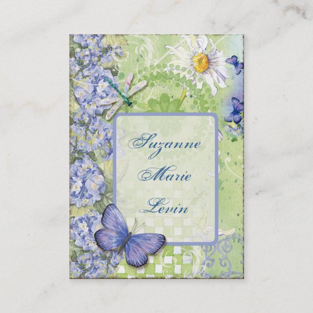 Tarjetas de visita coas alas de la margarita de (Anverso)