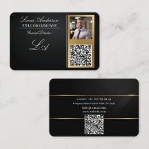 Tarjetas de visita código qr,editable,oro negro,fo