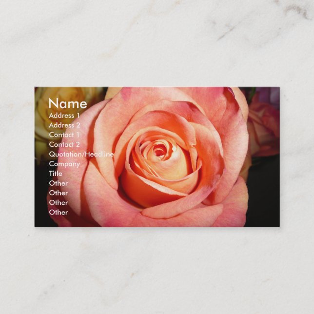 Tarjetas de visita color de rosa (Anverso)