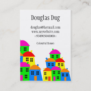 Tarjetas de visita coloridas del pueblo