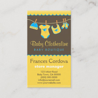 Tarjetas de visita comercial Boutique Clothesline