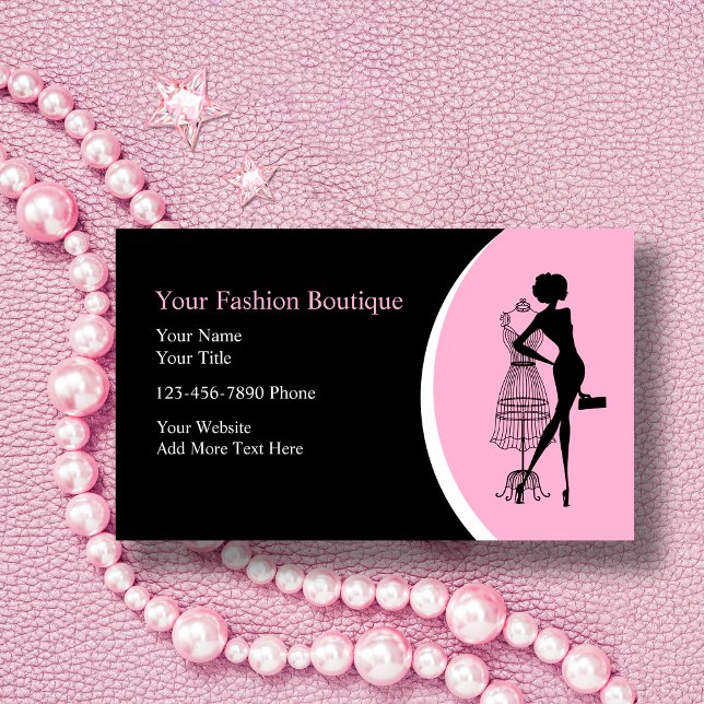 Tarjetas de visita comercial con boutique Clothing (Subido por el creador)