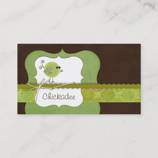 Tarjetas de visita comercial de Chickadee {sage} (Anverso)