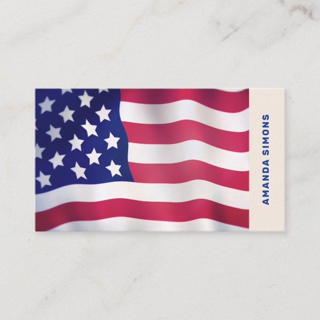 Tarjetas de visita con bandera de Estados Unidos (Anverso)