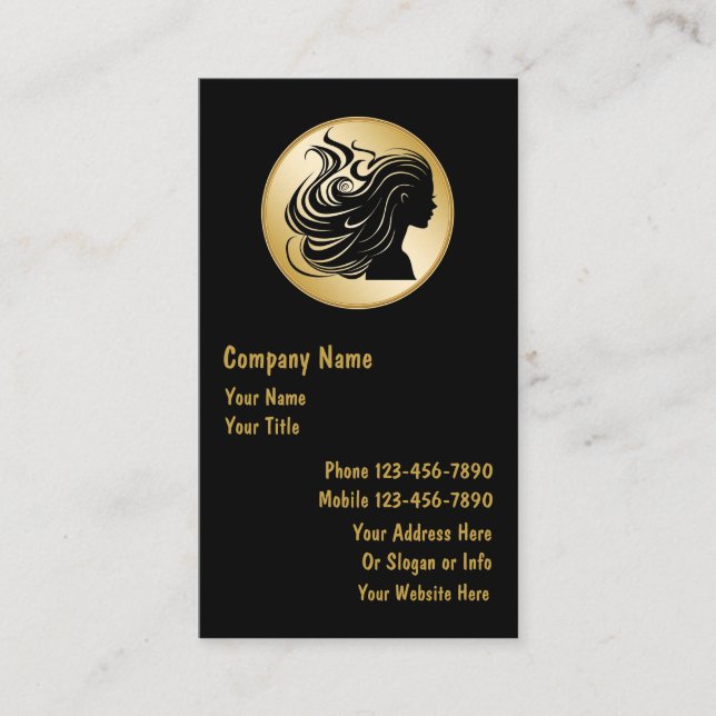 Tarjetas de visita con clase de la peluquería (Anverso)