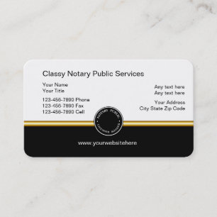 Tarjetas de visita con clase del notario público