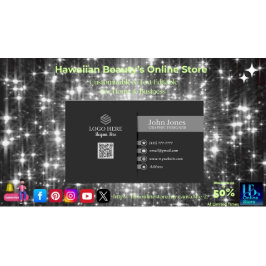 Tarjetas de visita con código QR negro y gris 25 P