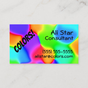 Tarjetas de visita con colores brillantes del arco