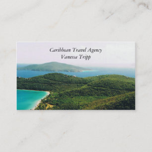 Tarjetas de visita con escena caribeña