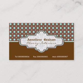 Tarjetas de visita con interiores de puntos polka