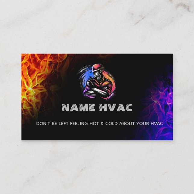 Tarjetas de visita con lemas HVAC (Anverso)