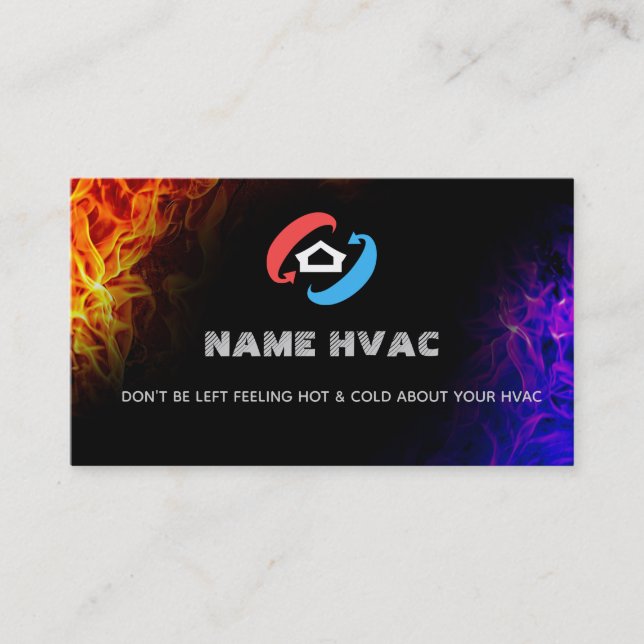 Tarjetas de visita con lemas HVAC (Anverso)