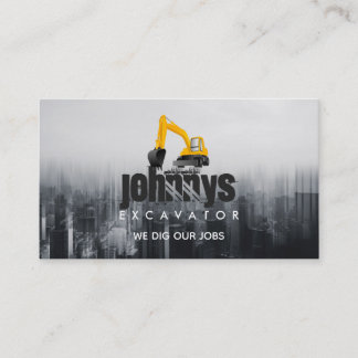 Tarjetas de visita con logotipo de excavación