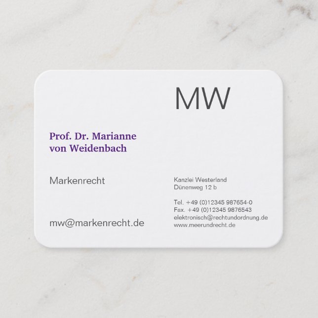 Tarjetas de visita con monograma (Anverso)