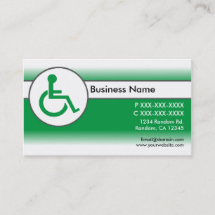 Tarjetas de visita con símbolo blanco incapacitado