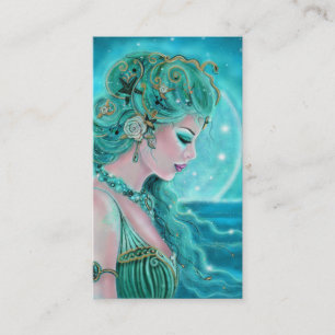 Tarjetas de visita con Sirena iluminadas por luna
