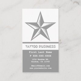 Tarjetas de visita con tatuaje de estrella blanca