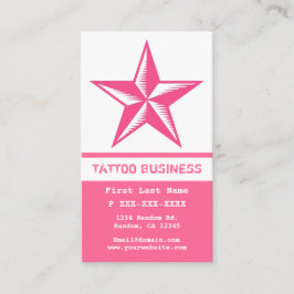 Tarjetas de visita con tatuaje de estrella blanca