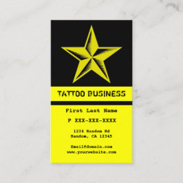 Tarjetas de visita con tatuaje de estrella negra a