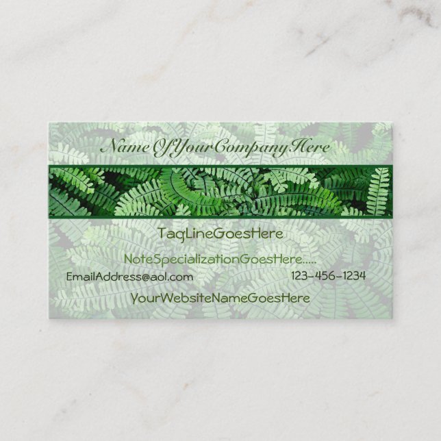 Tarjetas de visita con un tema sobre la naturaleza (Anverso)