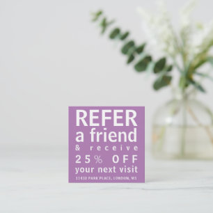 Tarjetas de visita - Consulte a un amigo Purple