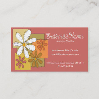 Tarjetas de visita cosidas de las flores