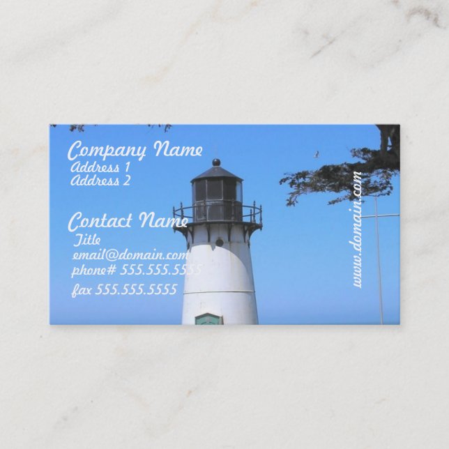 Tarjetas de visita costeras del faro (Anverso)