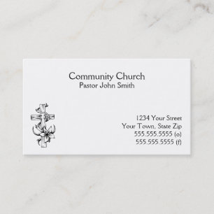 Tarjetas de visita cruzada de la iglesia