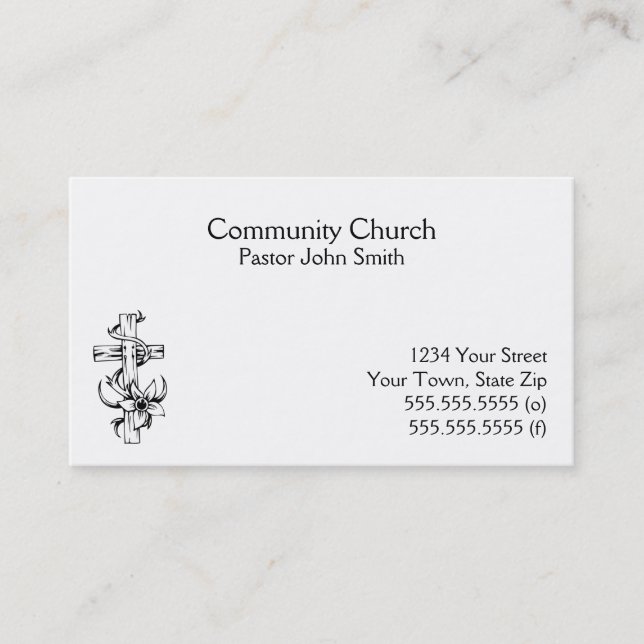 Tarjetas de visita cruzada de la iglesia (Anverso)