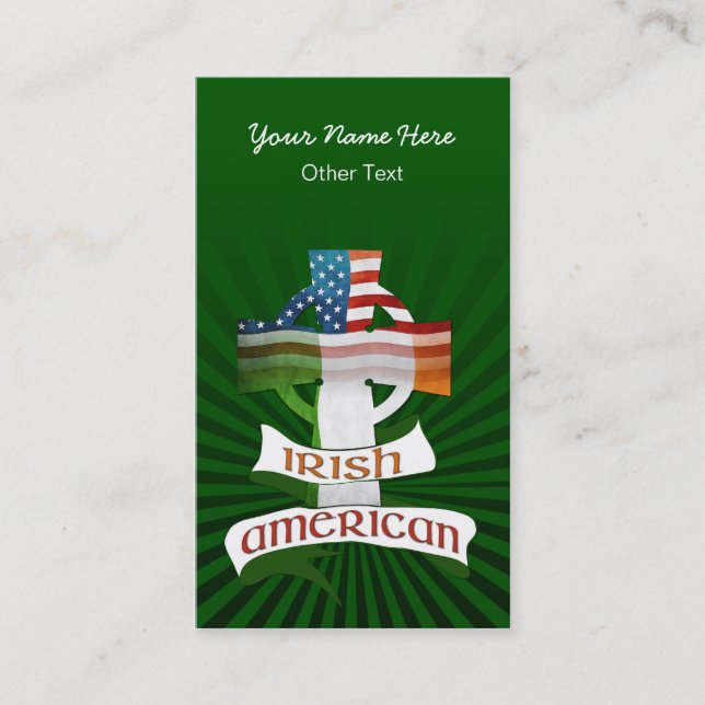 Tarjetas de visita cruzada Personalizado irlandesa (Anverso)