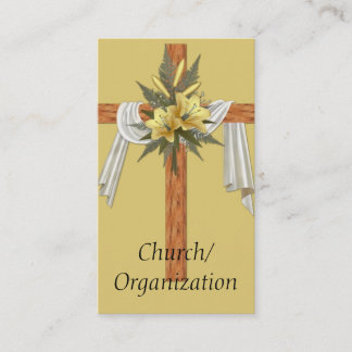 Tarjetas de visita cruzadas cristianas de madera
