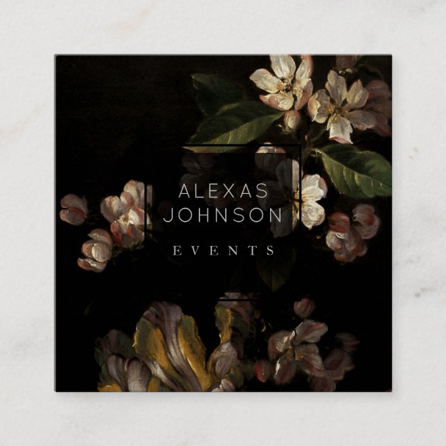 Tarjetas de visita cuadradas florales modernas del (Anverso)