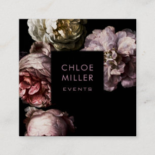 Tarjetas de visita cuadradas florales modernas del