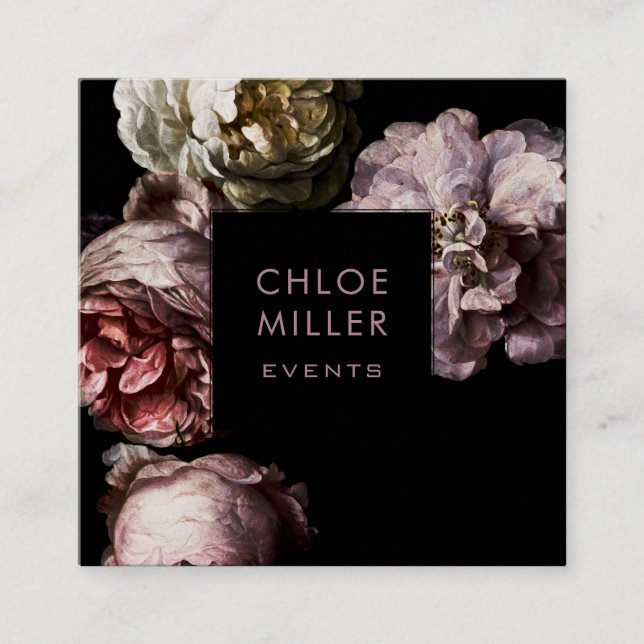 Tarjetas de visita cuadradas florales modernas del (Anverso)