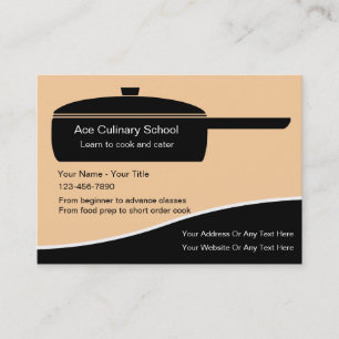 Tarjetas de visita culinarias de la escuela