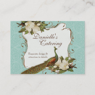 Tarjetas de visita - damasco floral de la magnolia