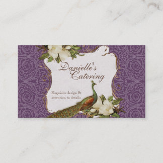 Tarjetas de visita - damasco floral de la magnolia