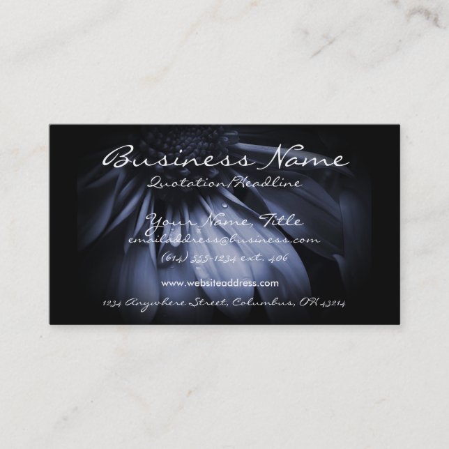 Tarjetas de visita Dark Blue Daisy (Anverso)