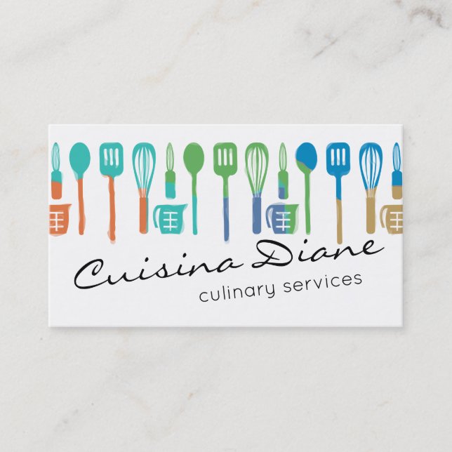 tarjetas de visita de abastecimiento del cocinero (Anverso)