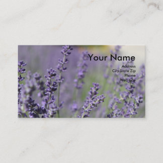 Tarjetas de visita de aceite esencial con lavanda