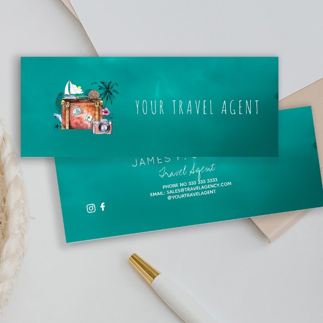 Tarjetas de visita de agencia de viajes de vacacio (Subido por el creador)