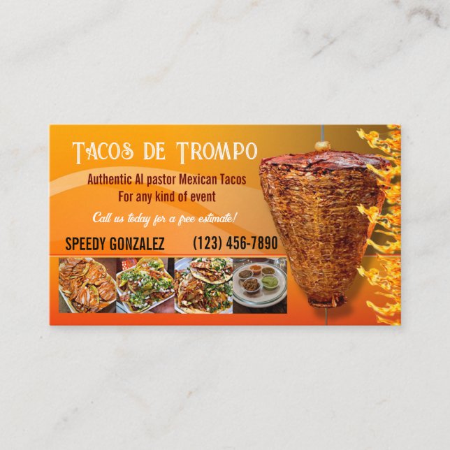 Tarjetas de visita de Al pastor Tacos (Anverso)